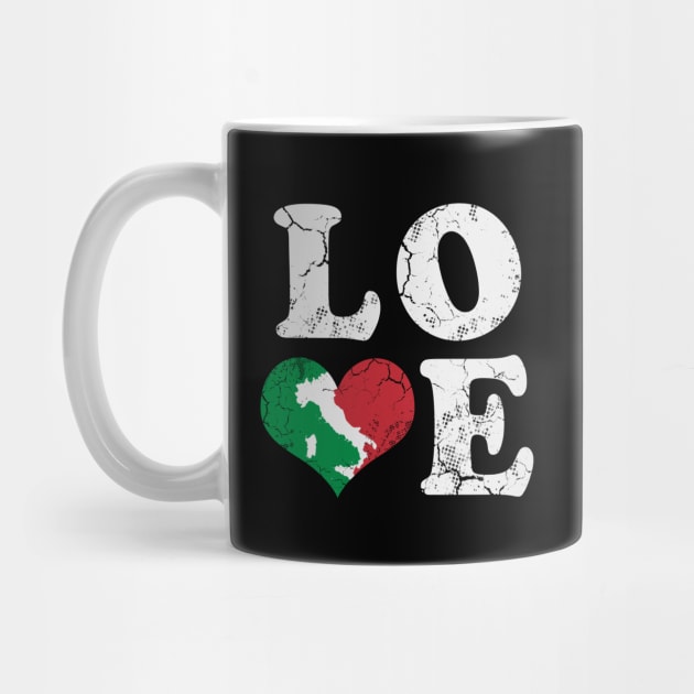 Love Italia Italy Map Italian Flag Heart by E